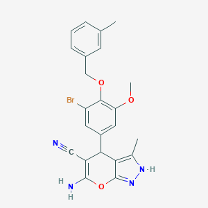6-Amino-4-{3-bromo-5-methoxy-4-[(3-methylbenzyl)oxy]phenyl}-3-methyl-1,4-dihydropyrano[2,3-c]pyrazole-5-carbonitrile
