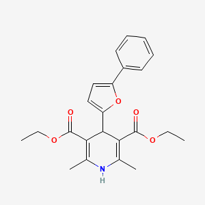 molecular formula C23H25NO5 B2838771 Diethyl 2,6-dimethyl-4-(5-phenylfuran-2-yl)-1,4-dihydropyridine-3,5-dicarboxylate CAS No. 301305-99-7