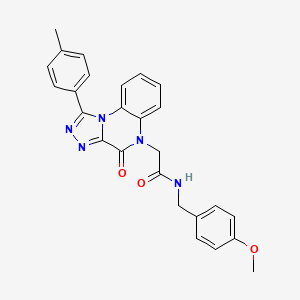 molecular formula C26H23N5O3 B2838774 N-(4-methoxybenzyl)-2-(4-oxo-1-(p-tolyl)-[1,2,4]triazolo[4,3-a]quinoxalin-5(4H)-yl)acetamide CAS No. 1358505-91-5