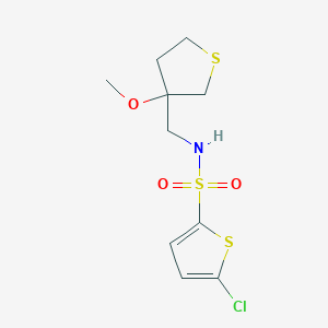 molecular formula C10H14ClNO3S3 B2838778 5-chloro-N-((3-methoxytetrahydrothiophen-3-yl)methyl)thiophene-2-sulfonamide CAS No. 1448077-31-3