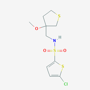 molecular formula C10H14ClNO3S3 B2838778 5-CHLORO-N-[(3-METHOXYTHIOLAN-3-YL)METHYL]THIOPHENE-2-SULFONAMIDE CAS No. 1448077-31-3