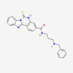 molecular formula C26H25N5OS B2838793 N-[3-[benzyl(methyl)amino]propyl]-6-sulfanylidene-5H-benzimidazolo[1,2-c]quinazoline-3-carboxamide CAS No. 688792-51-0