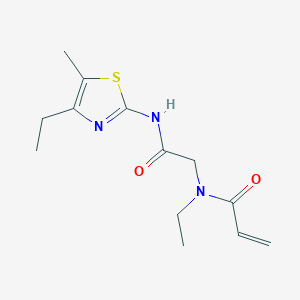 molecular formula C13H19N3O2S B2838809 N-Ethyl-N-[2-[(4-ethyl-5-methyl-1,3-thiazol-2-yl)amino]-2-oxoethyl]prop-2-enamide CAS No. 2361792-73-4