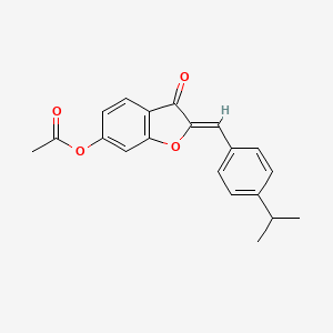 molecular formula C20H18O4 B2838820 (Z)-2-(4-isopropylbenzylidene)-3-oxo-2,3-dihydrobenzofuran-6-yl acetate CAS No. 859138-52-6