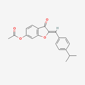 (Z)-2-(4-isopropylbenzylidene)-3-oxo-2,3-dihydrobenzofuran-6-yl acetate