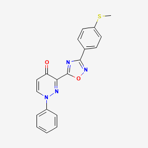 molecular formula C19H14N4O2S B2838822 3-(3-(4-(methylthio)phenyl)-1,2,4-oxadiazol-5-yl)-1-phenylpyridazin-4(1H)-one CAS No. 1251600-81-3