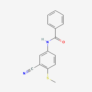 molecular formula C15H12N2OS B2838824 N-(3-Cyano-4-(methylsulfanyl)phenyl)benzenecarboxamide CAS No. 306980-89-2