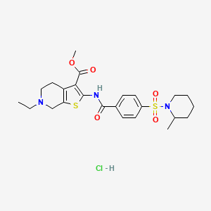 Methyl 6-ethyl-2-(4-((2-methylpiperidin-1-yl)sulfonyl)benzamido)-4,5,6,7-tetrahydrothieno[2,3-c]pyridine-3-carboxylate hydrochloride