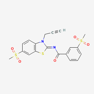 molecular formula C19H16N2O5S3 B2838829 (Z)-3-(methylsulfonyl)-N-(6-(methylsulfonyl)-3-(prop-2-yn-1-yl)benzo[d]thiazol-2(3H)-ylidene)benzamide CAS No. 896332-99-3