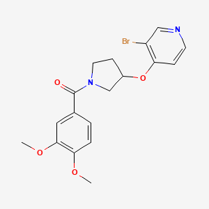 molecular formula C18H19BrN2O4 B2838834 [3-(3-Bromopyridin-4-yl)oxypyrrolidin-1-yl]-(3,4-dimethoxyphenyl)methanone CAS No. 2380095-81-6