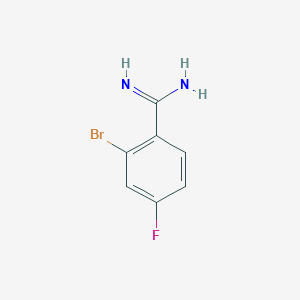 molecular formula C7H6BrFN2 B2838852 2-Bromo-4-fluorobenzenecarboximidamide CAS No. 1260783-92-3