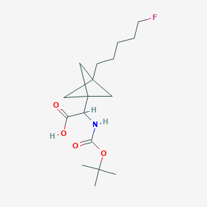 molecular formula C17H28FNO4 B2838859 2-[3-(5-Fluoropentyl)-1-bicyclo[1.1.1]pentanyl]-2-[(2-methylpropan-2-yl)oxycarbonylamino]acetic acid CAS No. 2287262-78-4