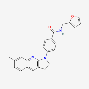 molecular formula C24H21N3O2 B2838868 N-(furan-2-ylmethyl)-4-(7-methyl-2,3-dihydropyrrolo[2,3-b]quinolin-1-yl)benzamide CAS No. 826999-84-2