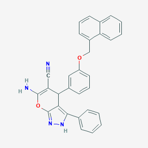 6-Amino-4-[3-(1-naphthylmethoxy)phenyl]-3-phenyl-1,4-dihydropyrano[2,3-c]pyrazole-5-carbonitrile