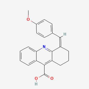 molecular formula C22H19NO3 B2838871 (4Z)-4-[(4-甲氧基苯基)甲亚甲基]-2,3-二氢-1H-吖啶-9-甲酸 CAS No. 380342-08-5