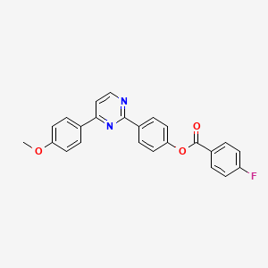 molecular formula C24H17FN2O3 B2838878 4-[4-(4-甲氧基苯基)-2-嘧啶基]苯基-4-氟苯甲酸酯 CAS No. 477857-35-5