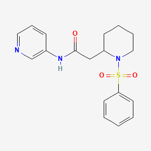 molecular formula C18H21N3O3S B2838884 2-(1-(phenylsulfonyl)piperidin-2-yl)-N-(pyridin-3-yl)acetamide CAS No. 1021089-96-2