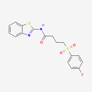 molecular formula C17H15FN2O3S2 B2838885 N-(1,3-benzothiazol-2-yl)-4-(4-fluorobenzenesulfonyl)butanamide CAS No. 941987-49-1