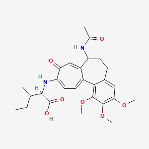 molecular formula C27H34N2O7 B2838886 N-[7-(acetylamino)-1,2,3-trimethoxy-9-oxo-5,6,7,9-tetrahydrobenzo[a]heptalen-10-yl]isoleucine CAS No. 1491135-00-2