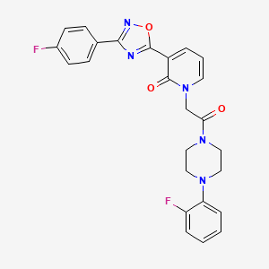 molecular formula C25H21F2N5O3 B2838888 3-(3-(4-氟苯基)-1,2,4-噁二唑-5-基)-1-(2-(4-(2-氟苯基)哌嗪-1-基)-2-氧代乙基)吡啶-2(1H)-酮 CAS No. 1251705-94-8