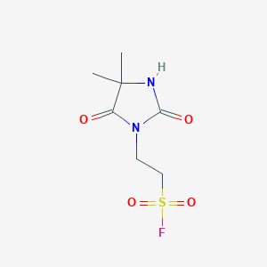 molecular formula C7H11FN2O4S B2838896 2-(4,4-Dimethyl-2,5-dioxoimidazolidin-1-yl)ethane-1-sulfonyl fluoride CAS No. 878217-69-7