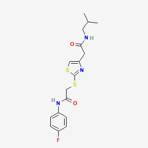 N-(4-fluorophenyl)-2-((4-(2-(isobutylamino)-2-oxoethyl)thiazol-2-yl)thio)acetamide