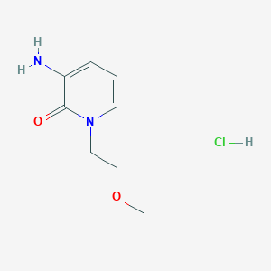 molecular formula C8H13ClN2O2 B2838906 3-氨基-1-(2-甲氧基乙基)吡啶-2-酮；盐酸盐 CAS No. 2470438-05-0