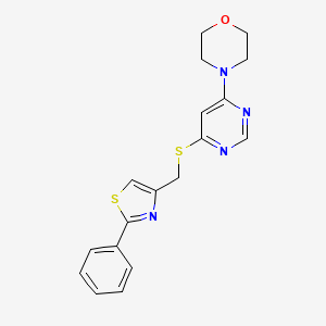 4-(6-(((2-Phenylthiazol-4-yl)methyl)thio)pyrimidin-4-yl)morpholine