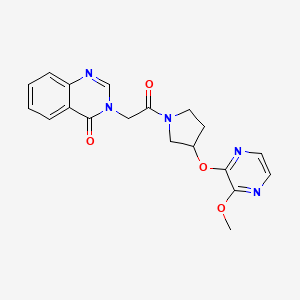 molecular formula C19H19N5O4 B2838912 3-(2-(3-((3-甲氧基吡嗪-2-基)氧基)吡咯烷-1-基)-2-氧代乙基)喹唑啉-4(3H)-酮 CAS No. 2034398-39-3