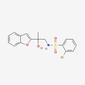N-(2-(benzofuran-2-yl)-2-hydroxypropyl)-2-bromobenzenesulfonamide