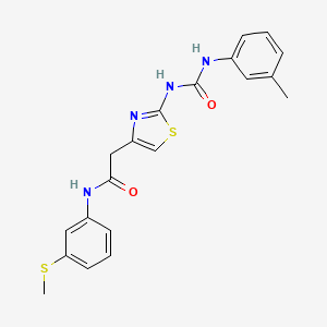 molecular formula C20H20N4O2S2 B2838918 N-(3-(甲硫基)苯基)-2-(2-(3-(m-甲苯基)脲基)噻唑-4-基)乙酰胺 CAS No. 921486-55-7