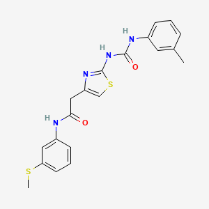 molecular formula C20H20N4O2S2 B2838918 N-(3-(methylthio)phenyl)-2-(2-(3-(m-tolyl)ureido)thiazol-4-yl)acetamide CAS No. 921486-55-7