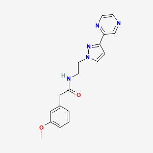 molecular formula C18H19N5O2 B2838919 2-(3-methoxyphenyl)-N-(2-(3-(pyrazin-2-yl)-1H-pyrazol-1-yl)ethyl)acetamide CAS No. 2034548-07-5