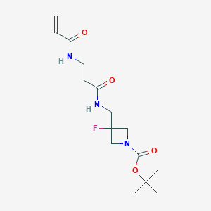 molecular formula C15H24FN3O4 B2838920 Tert-butyl 3-fluoro-3-[[3-(prop-2-enoylamino)propanoylamino]methyl]azetidine-1-carboxylate CAS No. 2361714-67-0