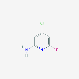 molecular formula C5H4ClFN2 B2838922 4-氯-6-氟吡啶-2-胺 CAS No. 1393547-98-2