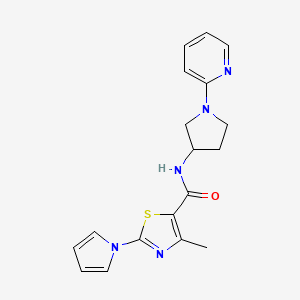 4-methyl-N-(1-(pyridin-2-yl)pyrrolidin-3-yl)-2-(1H-pyrrol-1-yl)thiazole-5-carboxamide