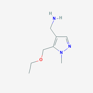 molecular formula C8H15N3O B2838925 [5-(Ethoxymethyl)-1-methylpyrazol-4-yl]methanamine CAS No. 1883717-61-0