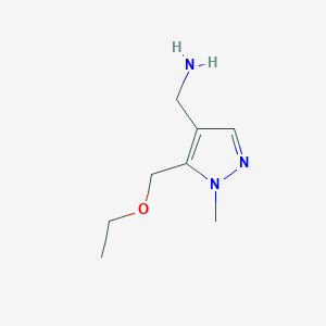 molecular formula C8H15N3O B2838925 1-[5-(ethoxymethyl)-1-methyl-1H-pyrazol-4-yl]methanamine CAS No. 1883717-61-0