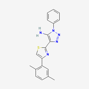 molecular formula C19H17N5S B2838929 4-[4-(2,5-二甲基苯基)-1,3-噻唑-2-基]-1-苯基-1H-1,2,3-三唑-5-胺 CAS No. 1251552-72-3