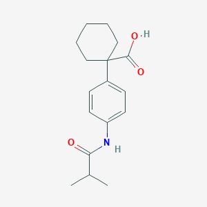 molecular formula C17H23NO3 B2838936 1-[4-(2-Methylpropanamido)phenyl]cyclohexane-1-carboxylic acid CAS No. 1706460-23-2