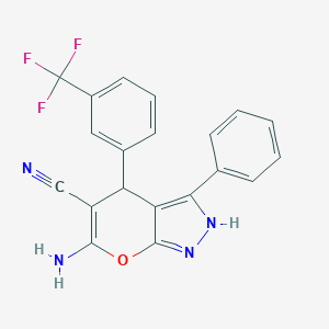 6-Amino-3-phenyl-4-[3-(trifluoromethyl)phenyl]-1,4-dihydropyrano[2,3-c]pyrazole-5-carbonitrile
