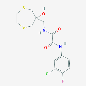 N'-(3-Chloro-4-fluorophenyl)-N-[(6-hydroxy-1,4-dithiepan-6-yl)methyl]oxamide