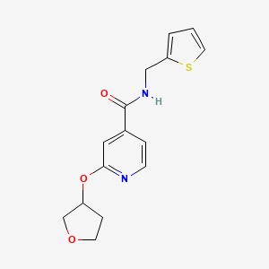 molecular formula C15H16N2O3S B2838945 2-((tetrahydrofuran-3-yl)oxy)-N-(thiophen-2-ylmethyl)isonicotinamide CAS No. 2034313-23-8