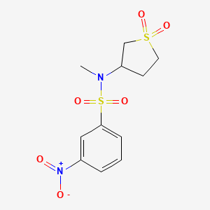 molecular formula C11H14N2O6S2 B2838948 N-(1,1-二氧杂硫杂环-3-基)-N-甲基-3-硝基苯磺酰胺 CAS No. 853586-23-9