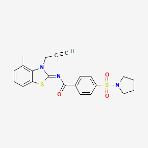 N-(4-methyl-3-prop-2-ynyl-1,3-benzothiazol-2-ylidene)-4-pyrrolidin-1-ylsulfonylbenzamide