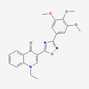 molecular formula C22H21N3O5 B2838953 1-ethyl-3-(3-(3,4,5-trimethoxyphenyl)-1,2,4-oxadiazol-5-yl)quinolin-4(1H)-one CAS No. 1260688-57-0