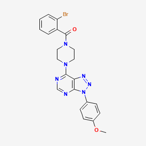 molecular formula C22H20BrN7O2 B2838954 (2-溴苯基)(4-(3-(4-甲氧基苯基)-3H-[1,2,3]三唑[4,5-d]嘧啶-7-基)哌嗪-1-基)甲酮 CAS No. 920183-63-7