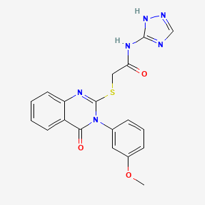molecular formula C19H16N6O3S B2838961 4-[(5-cyclobutyl-1,2,4-oxadiazol-3-yl)methyl]-6-[(4-propylpiperazin-1-yl)sulfonyl]-2H-1,4-benzoxazin-3(4H)-one CAS No. 1116071-37-4