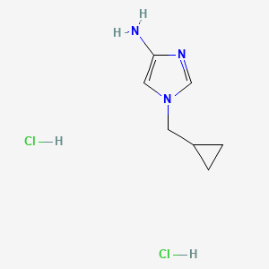 molecular formula C7H13Cl2N3 B2838964 1-(Cyclopropylmethyl)imidazol-4-amine;dihydrochloride CAS No. 2247101-93-3