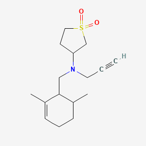 molecular formula C16H25NO2S B2838965 N-[(2,6-Dimethylcyclohex-2-en-1-yl)methyl]-1,1-dioxo-N-prop-2-ynylthiolan-3-amine CAS No. 1645533-67-0